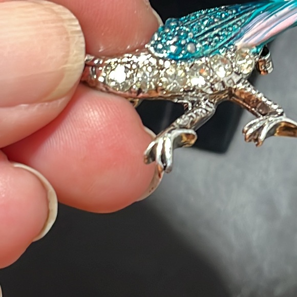 Brooch - Vintage Enamel and Rhinestones PEACOCK - Midcentury - Picture 5 of 5